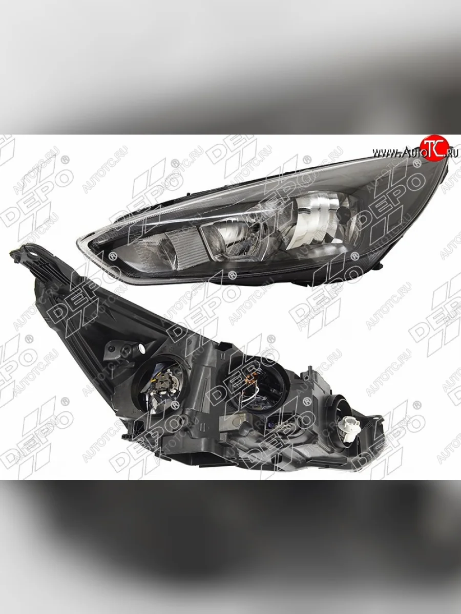 Левая фара DEPO (черная, диодная, с электрокорректором) Ford Focus 3 хэтчбэк рестайлинг (2014-2019)  в Керчи Республика Крым