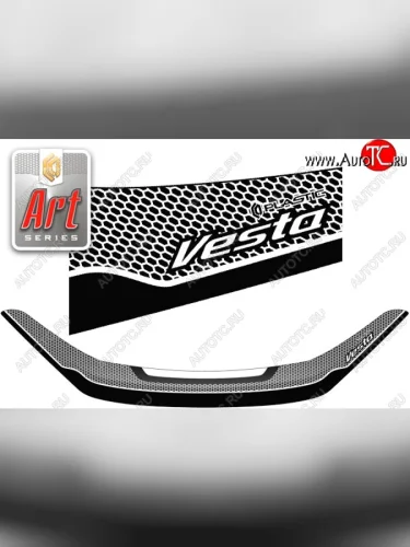 Дефлектор капота CA-Plastiс (Серия Art черная) Лада ВАЗ Веста Кросс NG SW 2181 универсал рестайлинг (2022-2025)