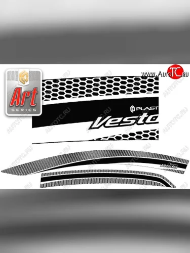 Дефлектора окон CA-Plastiс (Серия Art графит) Лада ВАЗ Веста  2180 - Веста NG  2180