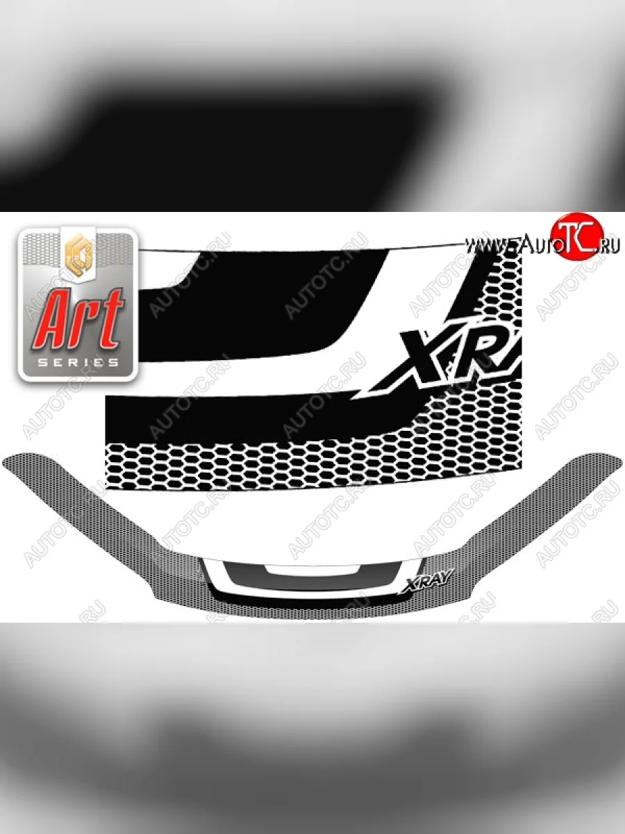 Дефлектор капота CA-Plastiс Лада ВАЗ XRAY (2016-2022) (Серия Art белая)  в Самаре Самарской области