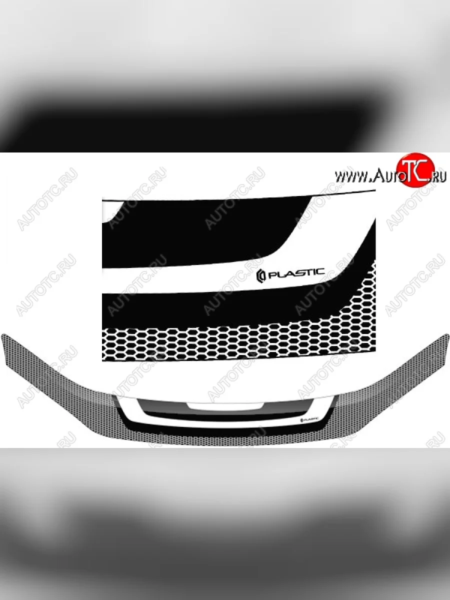 Дефлектор капота CA-Plastiс Лада ВАЗ Калина 2192 хэтчбек (2013-2018) (Серия Art черная)  в Самаре Самарской области