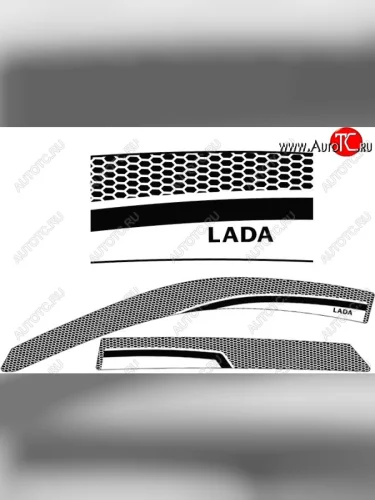 Дефлектора окон CA-Plastic (Серия Art черная) Лада ВАЗ Калина  2192 - Калина Спорт  2192