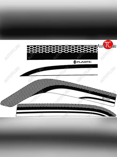 Дефлектора окон CA-Plastic (Серия Art белая) ГАЗ 31105  Волга (2003-2009) дорестайлинг, рестайлинг