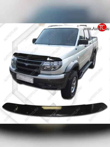 Дефлектор капота CA-Plastiс (Classic полупрозрачный) Уаз Патриот 23632 дорестайлинг пикап (2008-2014)