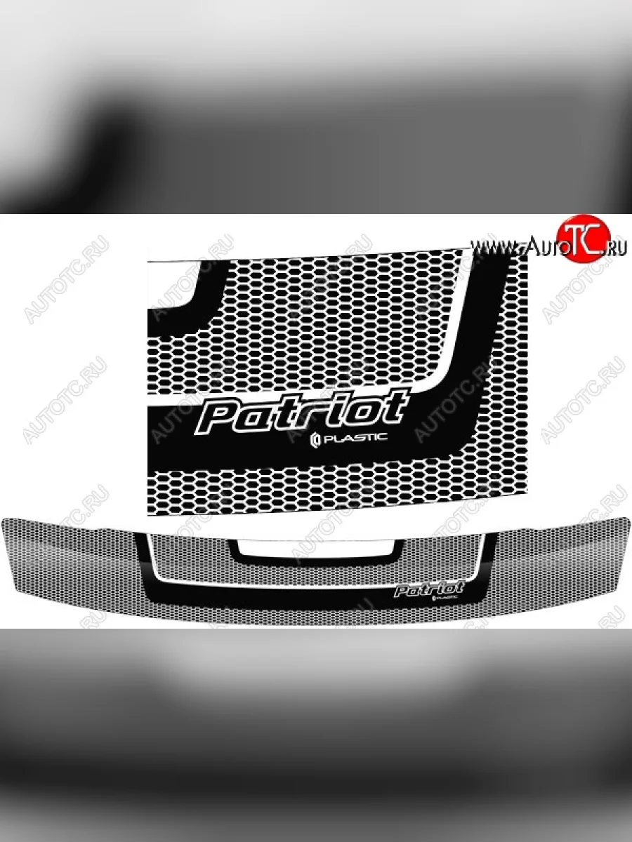 Дефлектор капота CA-Plastiс Уаз Патриот 23632 дорестайлинг пикап (2008-2014) (Серия Art белая)  в Керчи Республика Крым