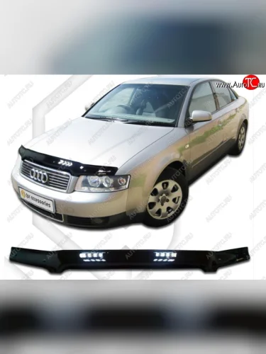 Дефлектор капота CA-Plastiс (Classic черный) Audi A4 B6 седан (2000-2006)