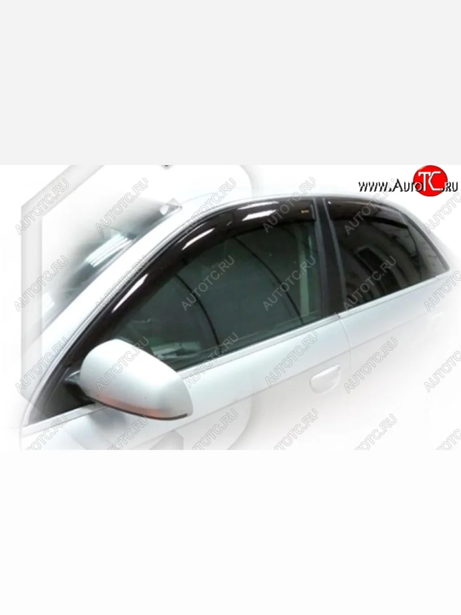 Дефлектор капота CA-Plastiс Audi A4 B7 седан (2004-2008) (Classic полупрозрачный, Без хром.молдинга)  в Воронеже Воронежской области