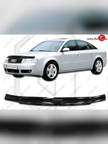 Дефлектор капота CA-Plastiс (Classic черный) Audi A6 C5 дорестайлинг, седан (1997-2001)