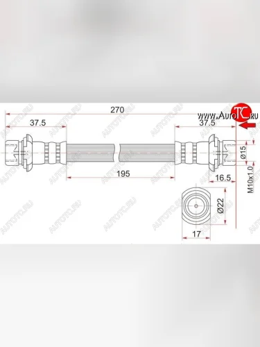 Тормозной шланг SAT (задний, промежуточный) Toyota Hilux Surf  N120,N130 - Land Cruiser  78