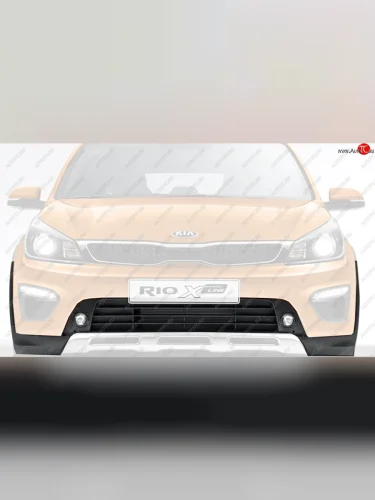 Накладка переднего бампера Оригинал KIA Rio X-line (2017-2021)