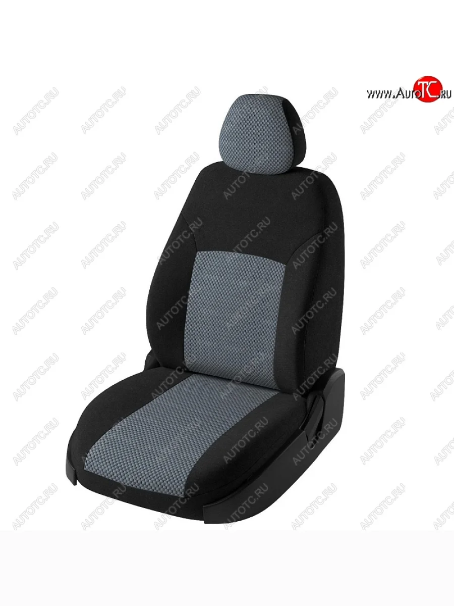 Чехлы для сидений Lord Autofashion Дублин (жаккард) Лада ВАЗ Приора 2170 седан дорестайлинг (2007-2014) (Черный, вставка Стежок серый)  в Перми Пермском крае