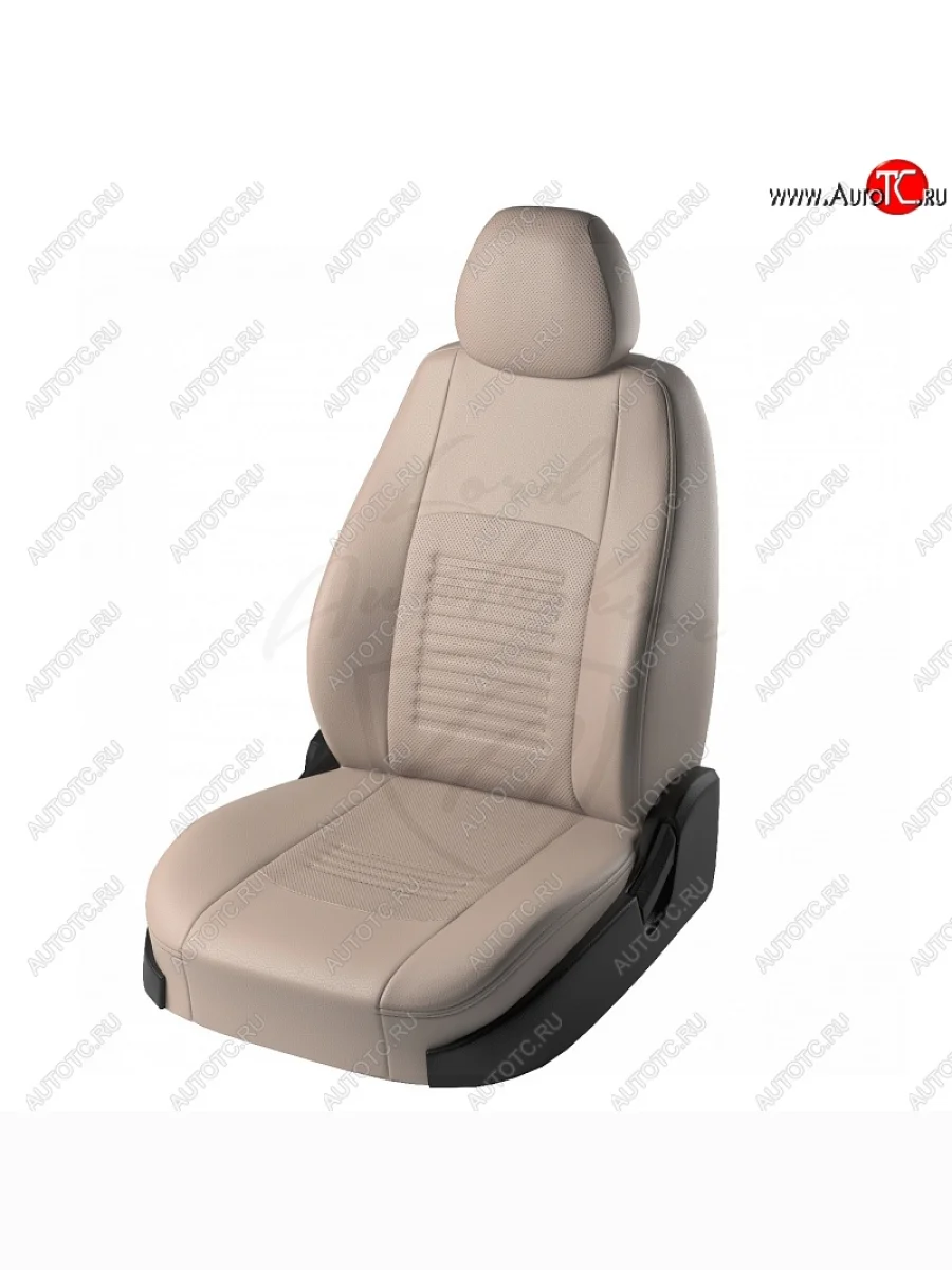 Чехлы для сидений Lord Autofashion Турин (экокожа) Chevrolet Aveo T300 хэтчбек (2011-2015) (Бежевый, вставка Бежевая)  в Воронеже Воронежской области
