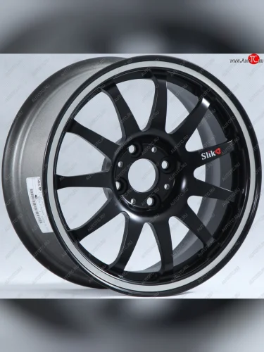 Кованый диск Slik Classik 6.5x15 (Черный глянцевый с полированым ободом) (Цвет: Черный глянцевый с полированным ободом) 