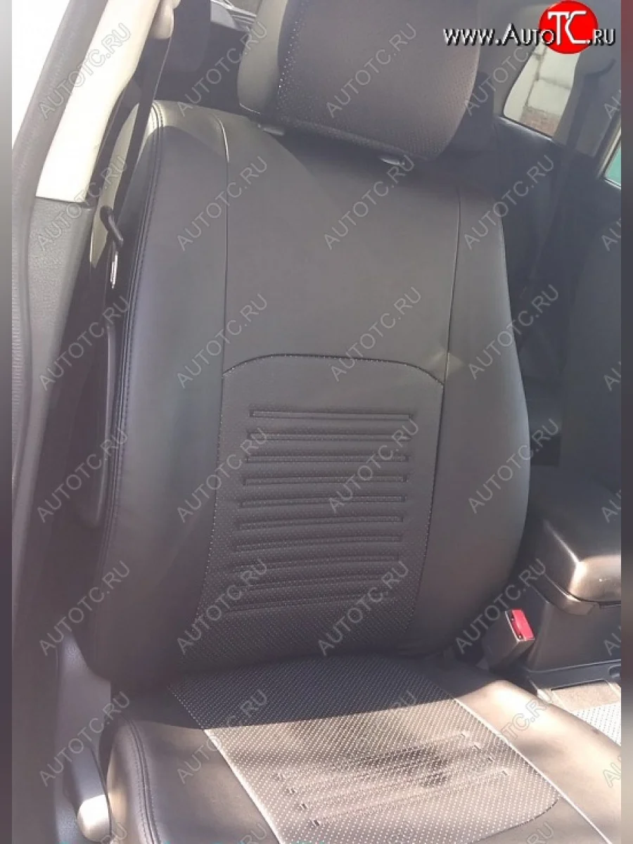 Чехлы для сидений Lord Autofashion Турин (экокожа) Nissan Tiida 1 C11 хэтчбэк дорестайлинг, Япония (2004-2007) (Чёрный, вставка чёрная)  в Воронеже Воронежской области