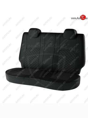 Чехлы для сидений Lord Autofashion Турин Соты (экокожа) (Чёрный, вставка чёрная, строчка чёрная) KIA Rio ( X-line,  X) (2017-2025) рестайлинг