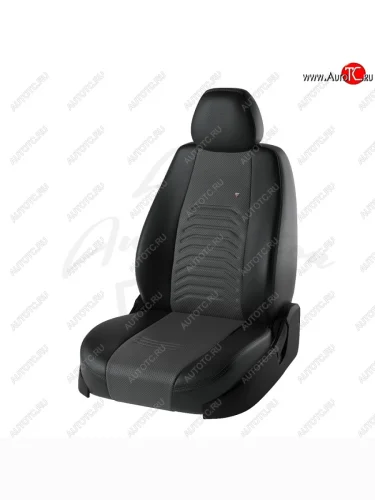 Чехлы для сидений LS Lord Autofashion Денвер (экокожа, с 2016) (Чёрный, вставка серая) Chevrolet Niva  2123 (2009-2020), Лада ВАЗ 2123 (Нива Шевроле) (2009-2021)