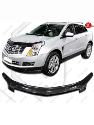 Дефлектор капота CA-Plastiс (Classic черный) Cadillac SRX дорестайлинг (2010-2012)