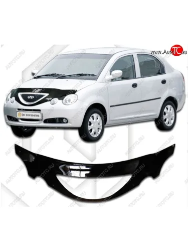 Дефлектор капота CA-Plastiс exclusive (Classic черный) Chery QQ6 (2006-2010)