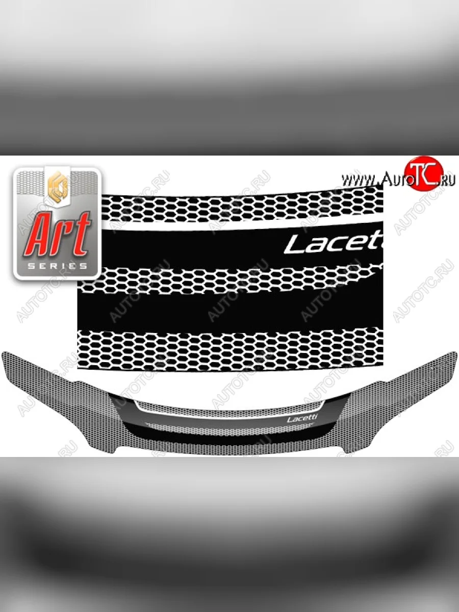 Дефлектор капота CA-Plastiс Chevrolet Lacetti универсал (2002-2013) (Серия Art белая)  в Керчи Республика Крым