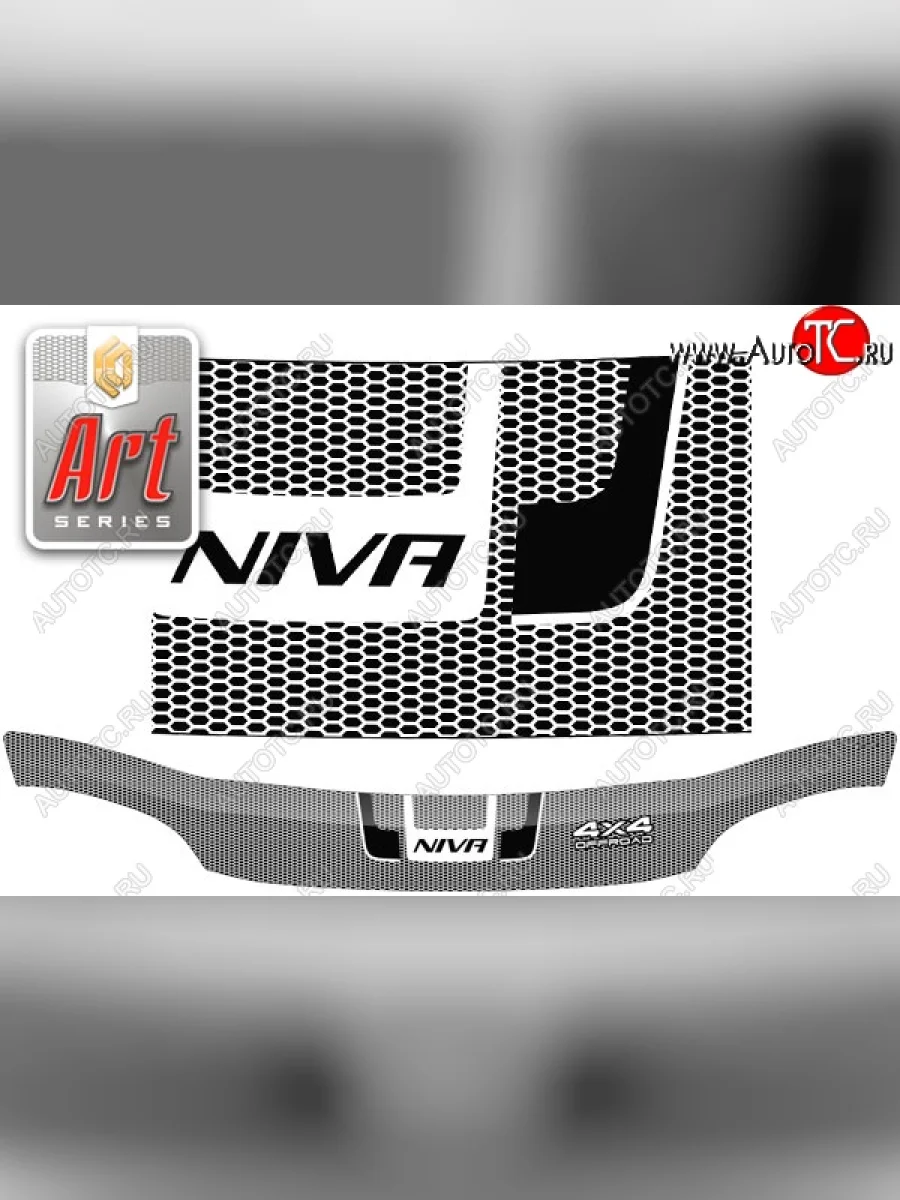 Дефлектор капота CA-Plastiс Chevrolet Niva 2123 дорестайлинг (2002-2008) (Серия Art графит)  в Воронеже Воронежской области
