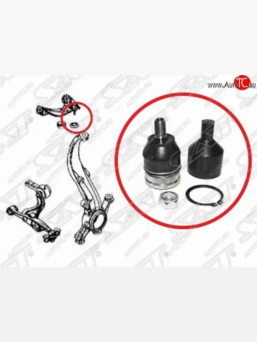 Шаровая опора переднего верхнего рычага SAT Mazda 6 GH дорестайлинг лифтбэк (2007-2010)