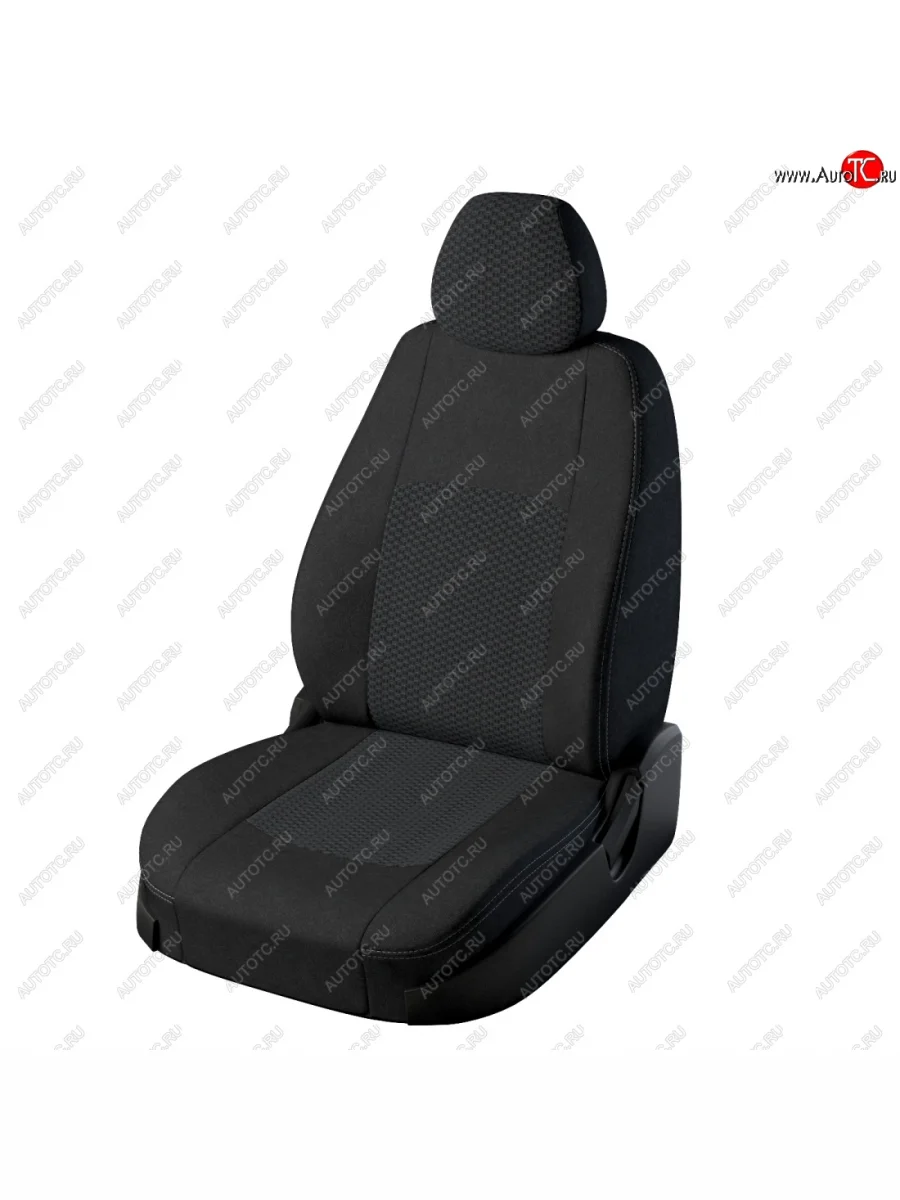 Чехлы для сидений LS+ Lord Autofashion Турин (жаккард, с 2016)  Chevrolet Niva (2009-2020), Лада ВАЗ 2123 (Нива Шевроле) (2009-2021) (Чёрный, вставка Вега)  в Самаре Самарской области