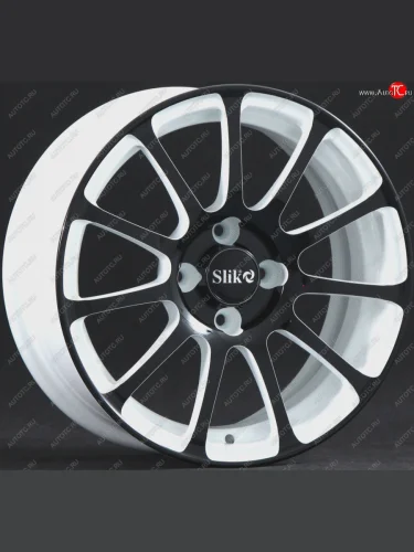 Кованый диск Slik Classik 6.5x15 (Белый глянец с черной лицевой поверхностью) (Цвет: Белый глянец с черной лицевой поверхностью) 