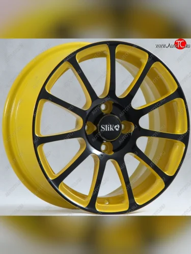 Кованый диск Slik Classik 6.5x15 (Желтый глянец с черной лицевой поверхностью) (Цвет: Желтый глянец с черной лицевой поверхностью) 