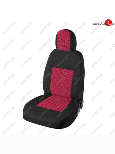 Чехлы для сидений Lord Autofashion Стандарт Плюс (жаккард) (Чёрный, вставка Рогожка Красная) Лада ВАЗ Приора 2172 хэтчбек дорестайлинг (2008-2014)