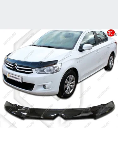 Дефлектор капота CA-Plastiс exclusive (Classic черный ) CITROEN C-elysee дорестайлинг (2012-2017)