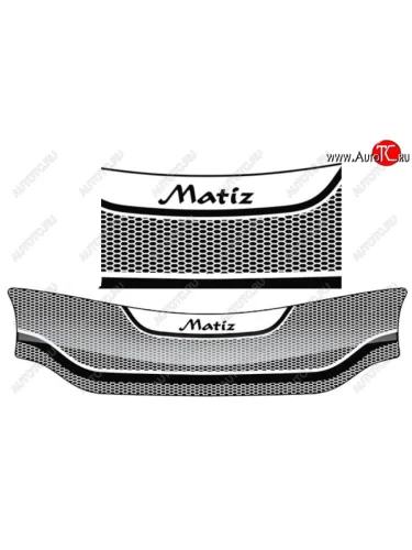 Дефлектор капота CA-Plastiс (Серия Art белая) Daewoo Matiz M150 рестайлинг (2000-2016)