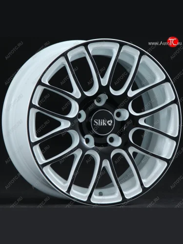 Кованый диск Slik Classik 6.5x15 (Белый глянец с черной лицевой поверхностью) (Цвет: Белый глянец с черной лицевой поверхностью) 