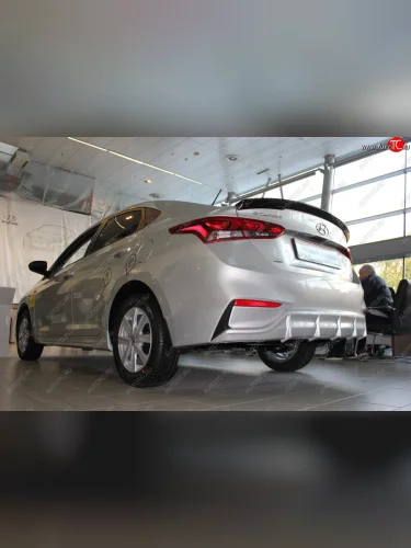 Накладка заднего бампера Автократ Hyundai Solaris  HCR (2017-2020) седан дорестайлинг