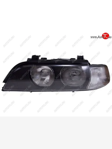 Левая передняя фара SAT (с белым габаритом) BMW 5 серия  E39 (1995-2000) седан дорестайлинг