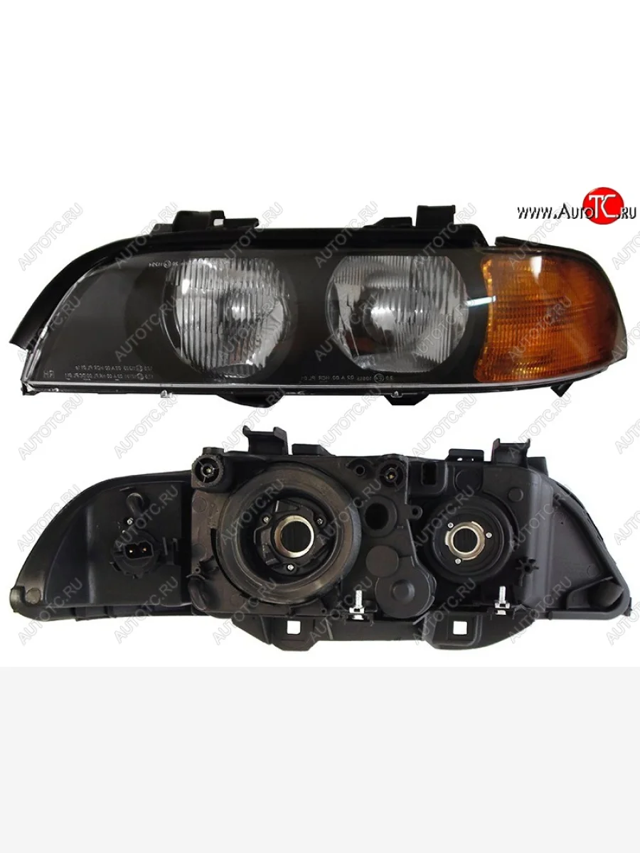 Левая передняя фара SAT (с желтым габаритом)  BMW 5 серия (1995-2000) E39  в Самаре Самарской области