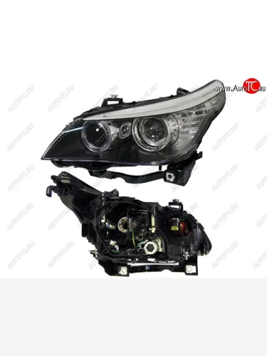Левая передняя фара SAT (под ксенон, диодная) BMW 5 серия  E60 (2003-2007) седан дорестайлинг