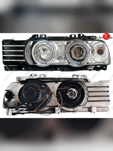 Левая передняя фара SAT (цельная с габаритом) BMW 5 серия  E34 (1988-1996) седан дорестайлинг, универсал