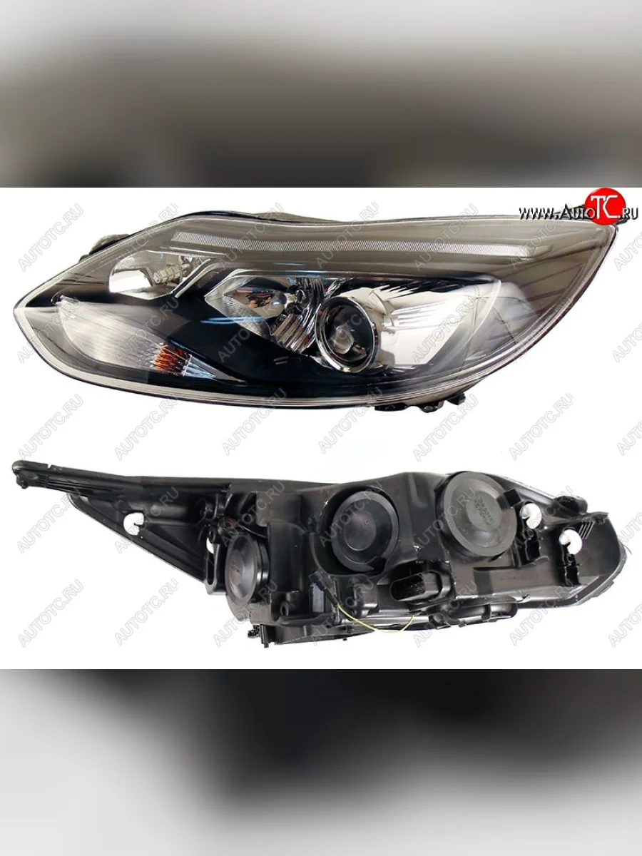Левая фара SAT (ксенон,линза,чёрная) Ford Focus 3 хэтчбэк дорестайлинг (2010-2015)  с доставкой в г. Пермь