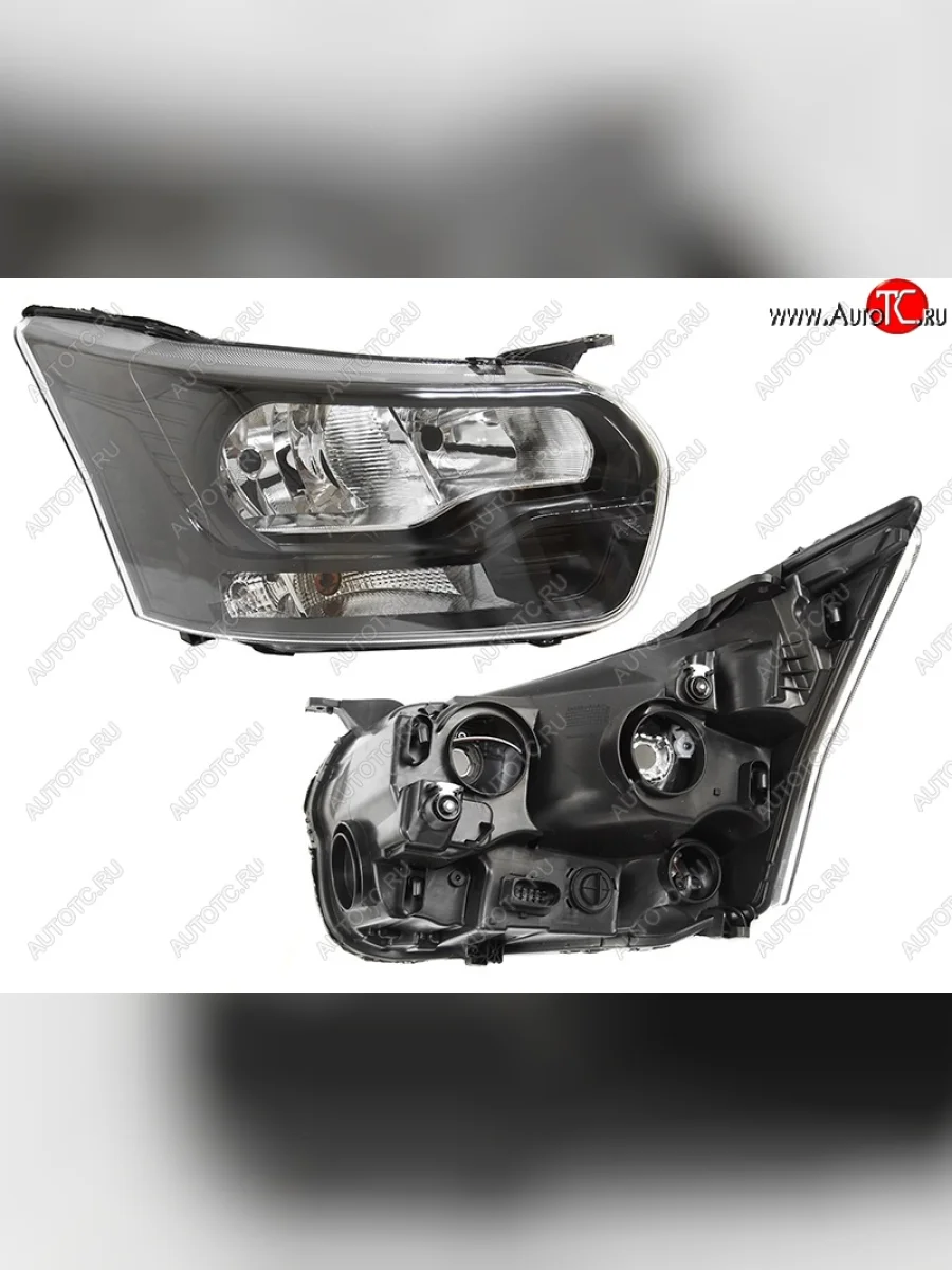 Правая фара SAT (чёрная) Ford Transit цельнометаллический фургон (2014-2022)  в Керчи Республика Крым
