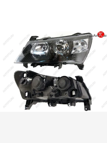 Левая фара SAT (чёрная) Geely Emgrand EC7 седан дорестайлинг (2009-2016)