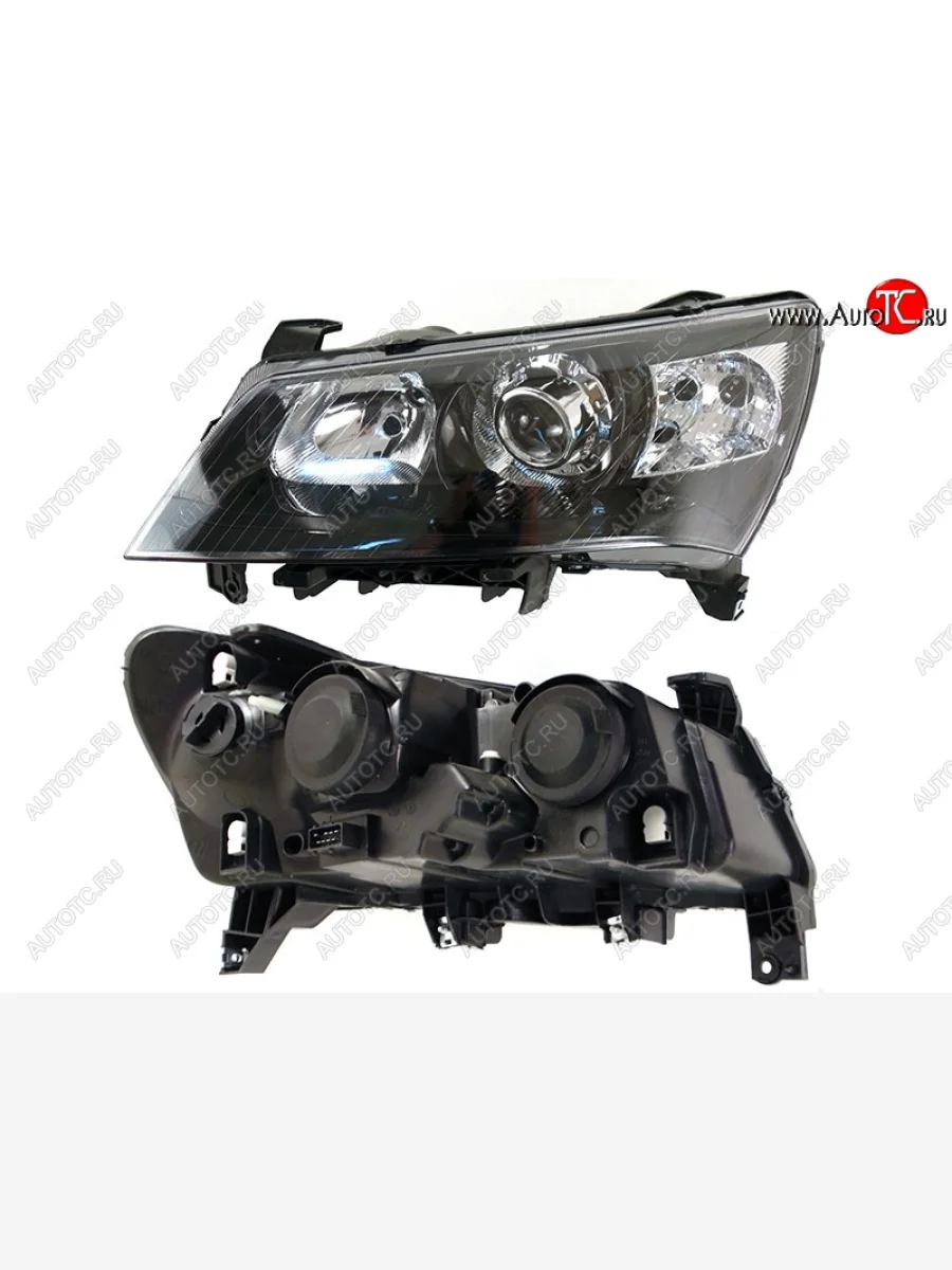 Левая фара SAT (чёрная) Geely Emgrand EC7 седан дорестайлинг (2009-2016)  с доставкой в г. Керчь