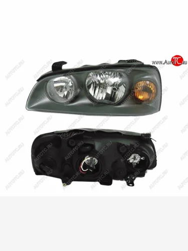 Левая передняя фара SAT (черная) Hyundai Elantra XD седан дорестайлинг (2000-2003)