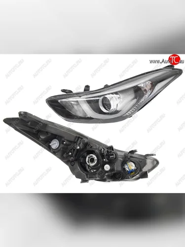 Левая передняя фара SAT (линза, диодная) Hyundai Elantra MD рестайлинг (2013-2016)