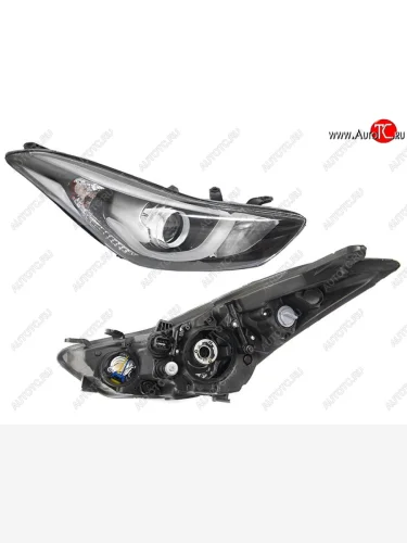 Правая передняя фара SAT (линза, диодная) Hyundai Elantra MD рестайлинг (2013-2016)