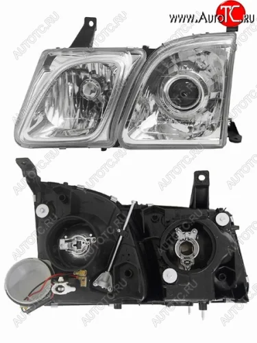 Левая передняя фара SAT (под ксенон, хром) Lexus LX470 J100 дорестайлинг (1998-2002)