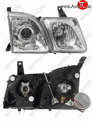 Правая передняя фара SAT (под ксенон, хром) Lexus LX470 J100 дорестайлинг (1998-2002)