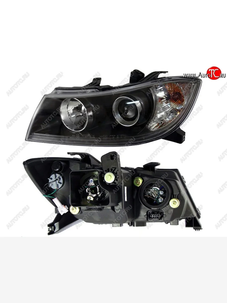 Левая передняя фара SAT (диодная полоса, без электрокорректора) Lifan Solano  дорестайлинг (2010-2015)  в Самаре Самарской области