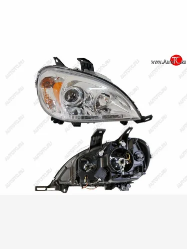 Правая передняя фара SAT (желтый габарит) Mercedes-Benz ML class W163 рестайлинг (2001-2005)