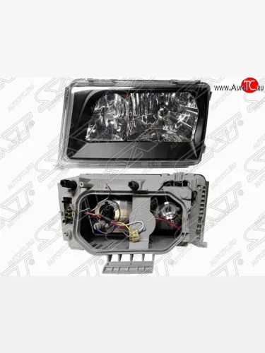 Левая передняя фара SAT (черный хрусталь) Mercedes-Benz E-Class S124 универсал рестайлинг (1993-1996)