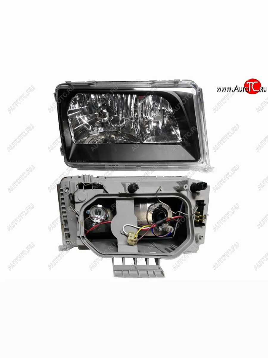 Правая передняя фара SAT (93-95, черный хрусталь) Mercedes-Benz E-Class W124 седан дорестайлинг (1984-1993)  в Самаре Самарской области